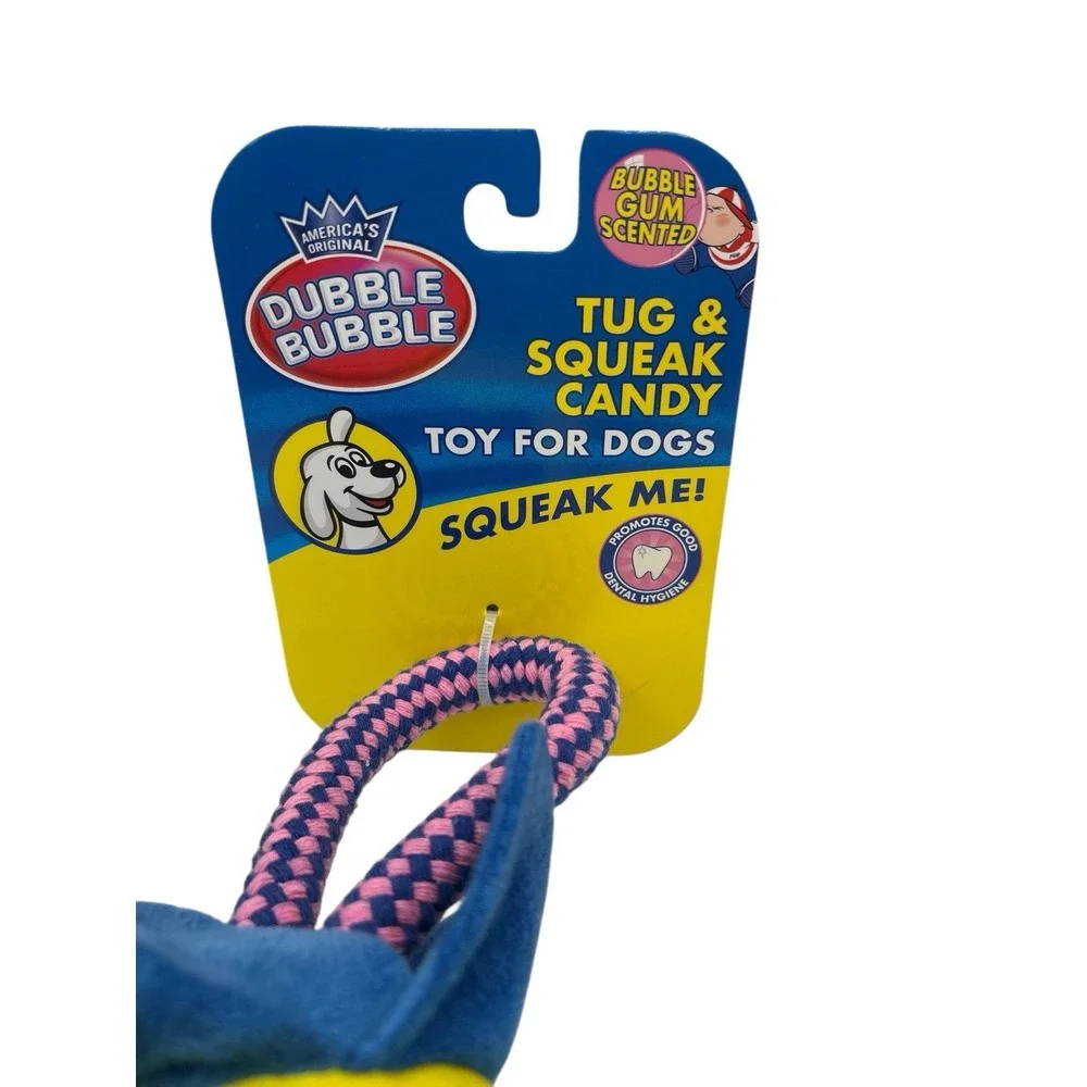 Dubble Bubble Dog Toy Interactive Squeaker Tug 16